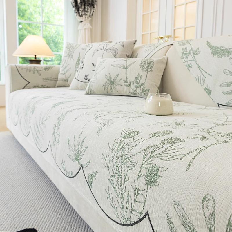 Французская подушка для дивана Универсальная для всех сезонов Новая нескользящая подушка для сиденья Улучшенное чувство Защита от царапин кошек Чехол для дивана Ткань Полотенце