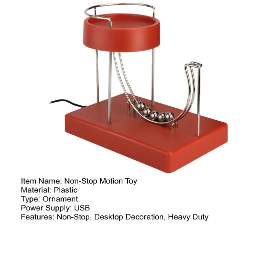 Perpetual Motion Machine Desk Toy USB Powered Non-Stop Motion Device Anxiety Stress Relief Home Office Desktop Decoration Ornament
