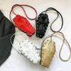 Women Coffin Shape PU Leather Shoulder Bag Gothic Style Embroidery Rose Handbag Crossbody Bag AVE