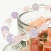 [Shinjuku Gin no Kura] Lavender Amethyst and Rose Quartz 128-Facet Crystal Bracelet, Approximately 17cm Long (Women's Size Medium)
