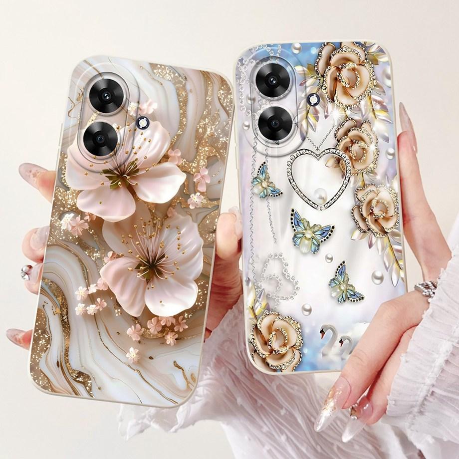 Мягкий силиконовый чехол для телефона Realme Note 60 60x / Realme C61 India Narzo N61 Funda Мультяшные животные Цветок Модный печатный чехол
