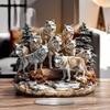 2D Волк Акриловый Знак Настольный Орнамент Животное Декоративная Табличка Украшение Стола Для Офисного Стола