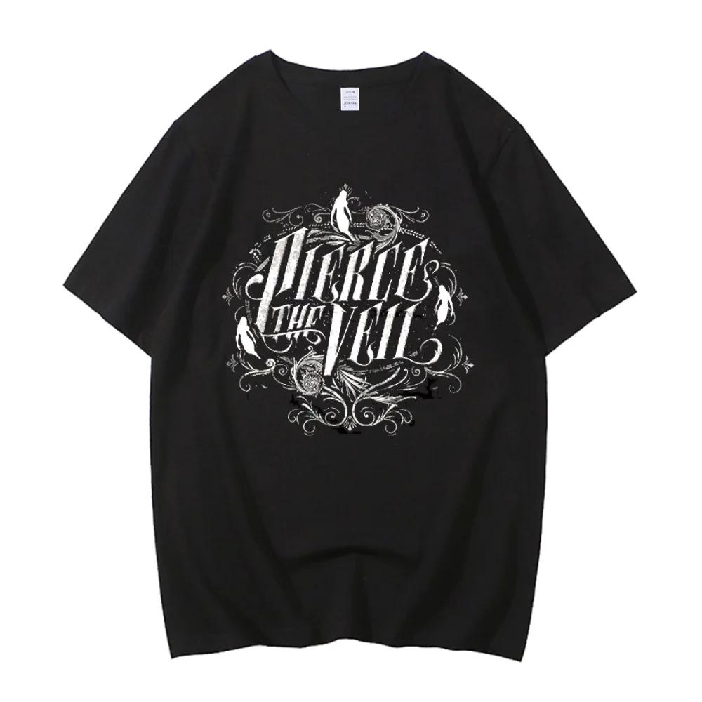 Футболка Pierce The Veil Женская Футболка Группы С Коротким Рукавом Хлопок Черная Унисекс Футболка Мужская Летняя Повседневная Футболка С Круглым Вырезом