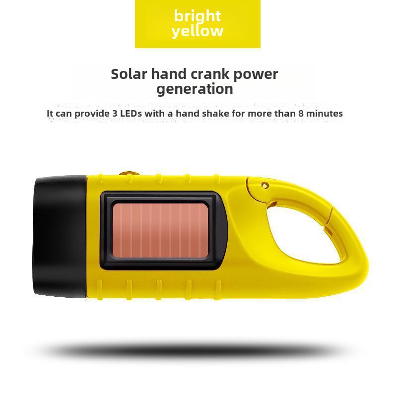 Germany Export Outdoor Solar & Hand-Crank Rechargeable Multifunction Flashlight