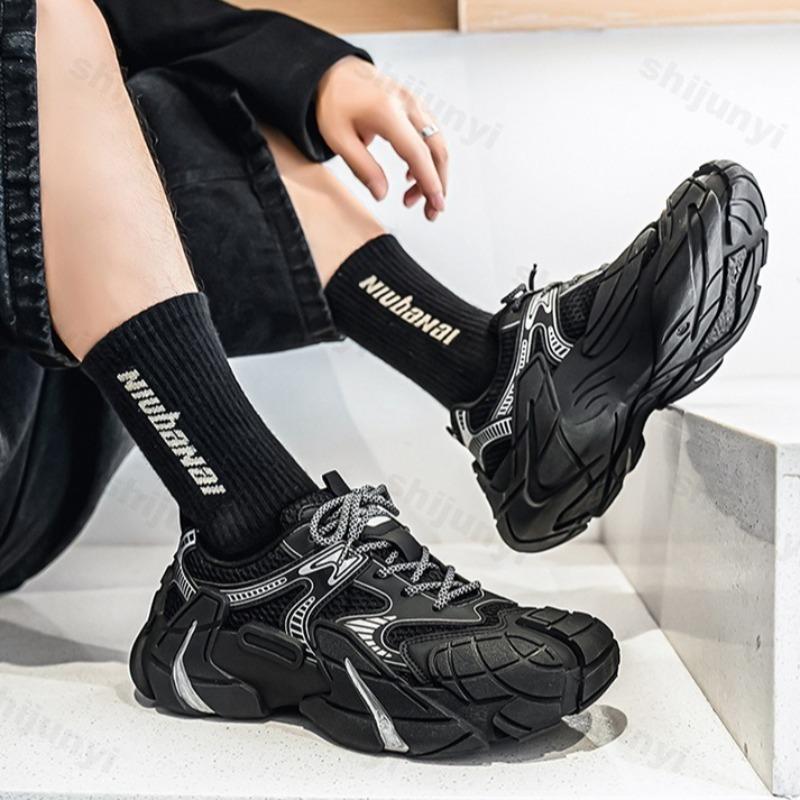 Модные нишевые мужские кеды с низкой посадкой и толстой подошвой, повседневная спортивная обувь 2025 осень, новинка, сетчатые дышащие удобные модные универсальные массивные кроссовки