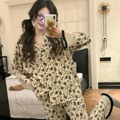 Женская пижама, новый осенне-весенний комплект с длинными рукавами, мягкая пижама с рисунком в полоску, женский домашний комплект для сна, кардиган