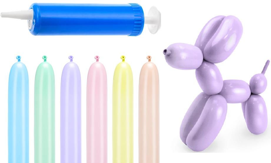 Pastel Modeling Clay Balloons 130cm With Pump Mix: 1 Pack