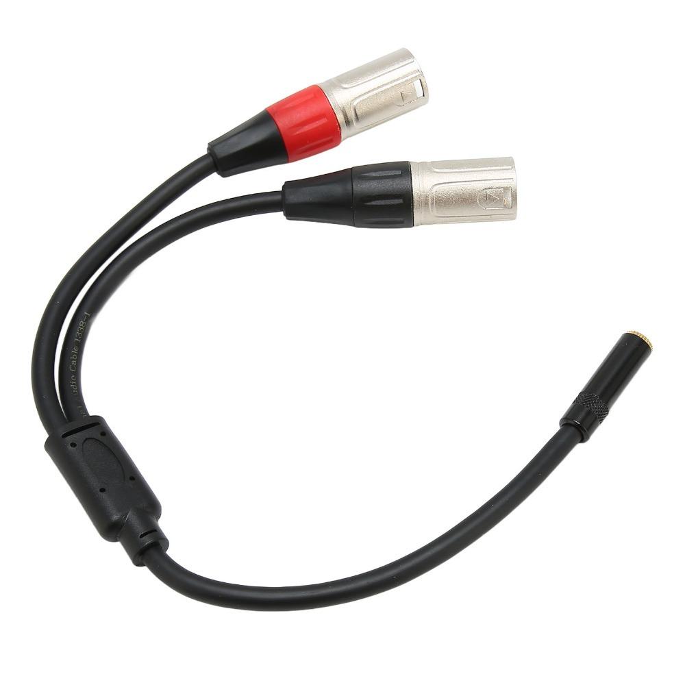 Professional Balanced Dual XLR Male to 3.5mm Female 1.0ft Stereo Cable Microphone Connection