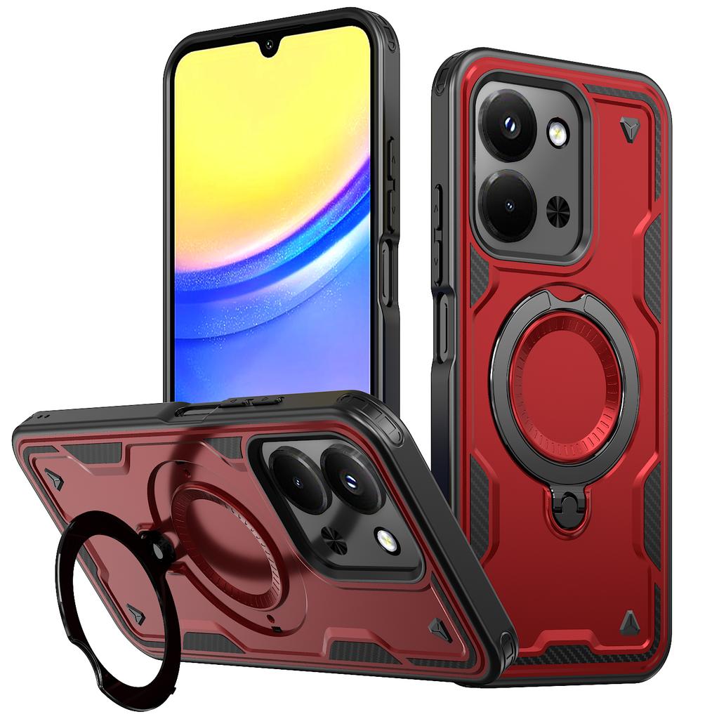 Для Xiaomi Poco C85 4G Redmi 15C 6.9 дюйма Чехол Броня Противоударный Вращающийся на 360° Магнитный Держатель TPU Рамка Пластиковая Крышка для Телефона