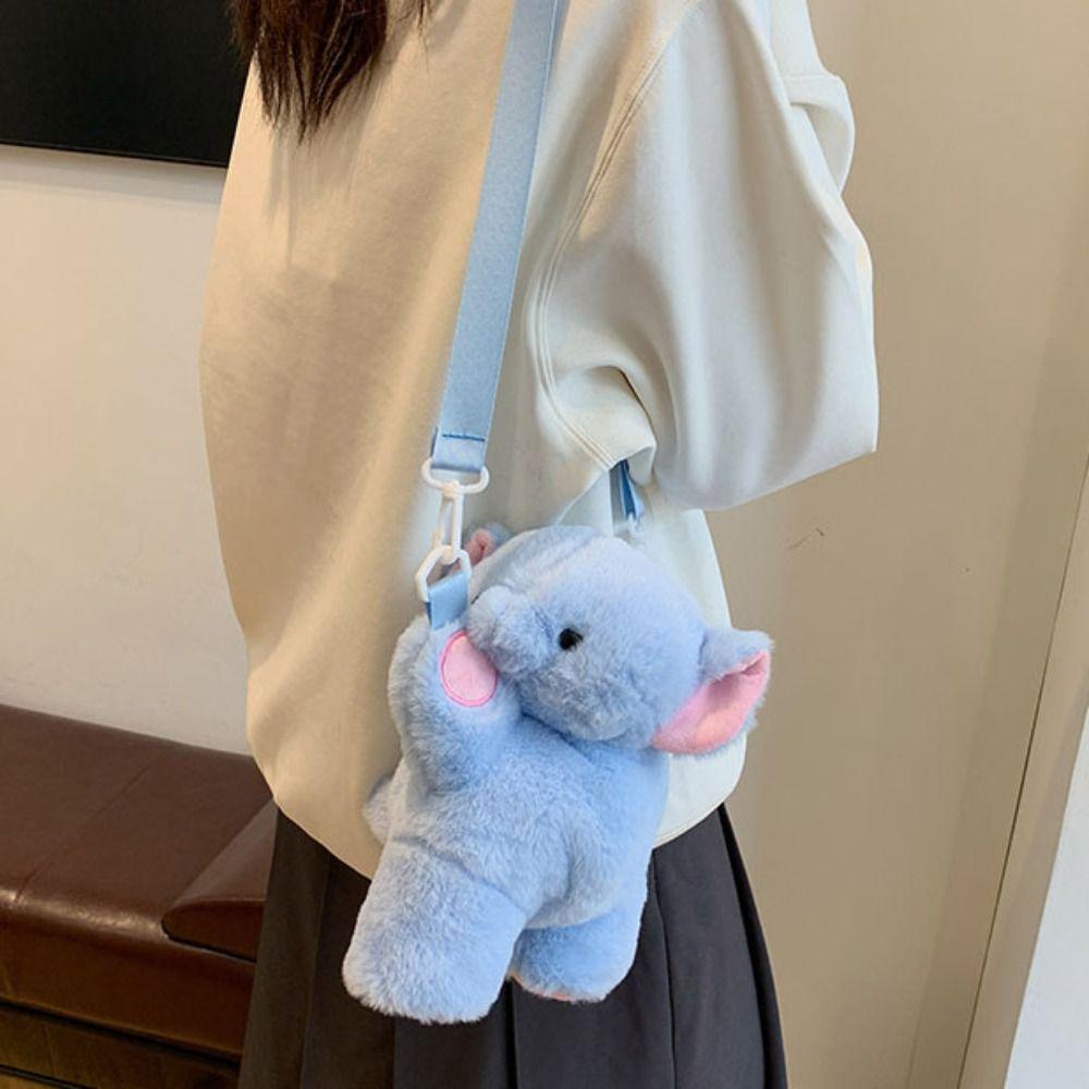 Korean Style Plush Doll Crossbody Bag JK Lolita Animal Shoulder Bag Children's School Bag Outdoor