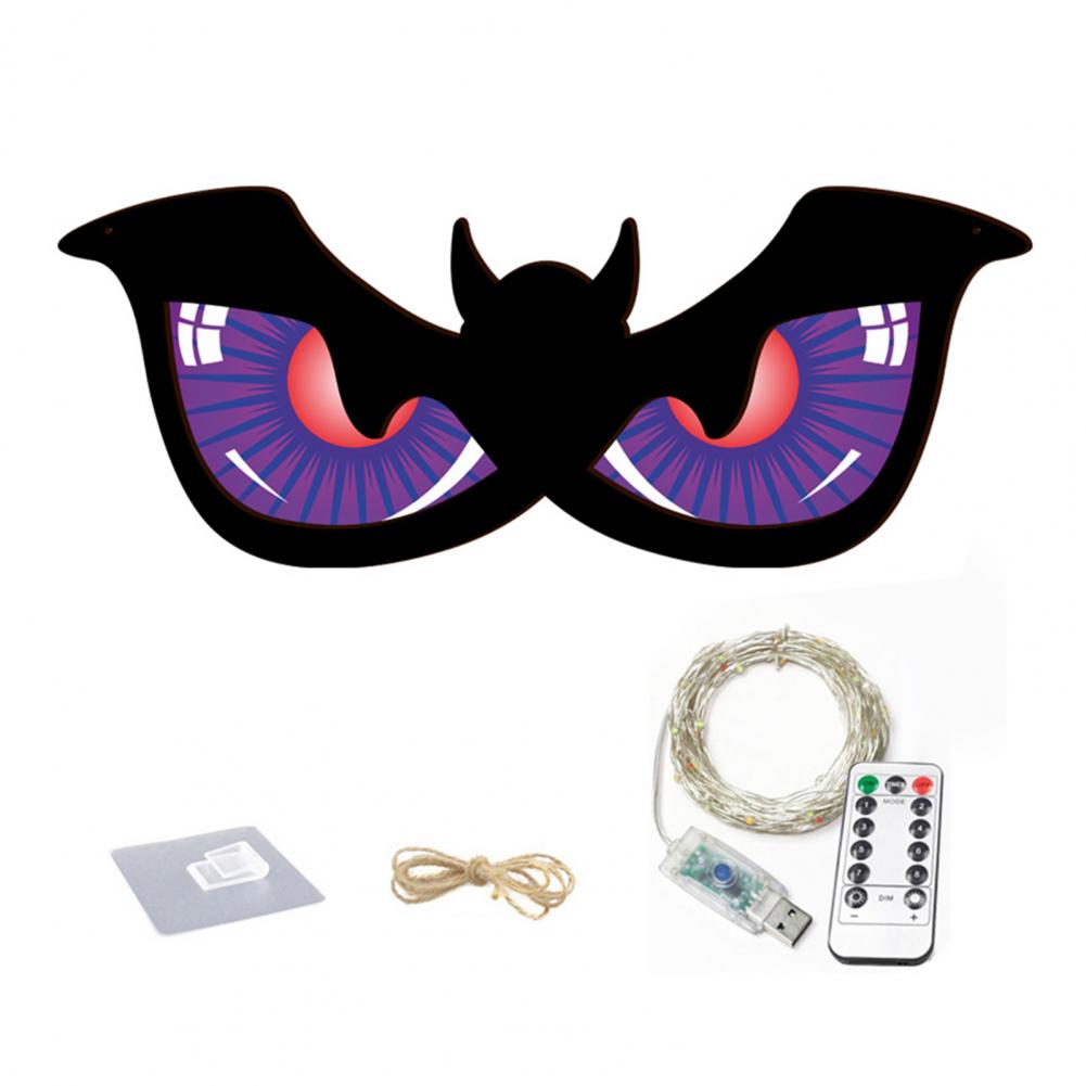 Светящиеся глаза на Хэллоуин Декорации Цветные Хэллоуинские огни Жуткие светодиодные глаза на Хэллоуин для деревьев