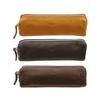 CCOMPANY LIMITED Maurice Pencil Case, Large Capacity Pen Tray, Full Chrome Tanned Cowhide Leather (Dark Brown)