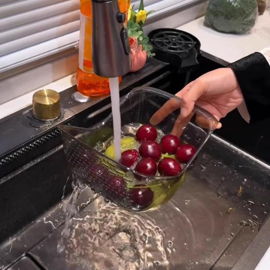 Сливной дуршлаг Портативный дуршлаг для фруктов Большой вместимости Пищевой Без BPA Сливной дуршлаг для раковины Сито Миска для мытья овощей