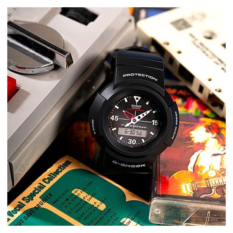 Casio Серия G-SHOCK с двойным дисплеем (ЖК/стрелочным) Серия Retro Return Уличная мода Повседневные Водонепроницаемые и ударопрочные Спортивные Кварцевый механизм AW-500E-1EPRD
