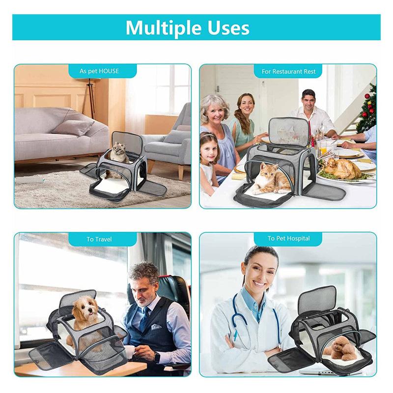 Большая сумка-переноска для домашних животных, портативная расширяемая дорожная клетка для собак, кошек, щенков, сумки для переноски