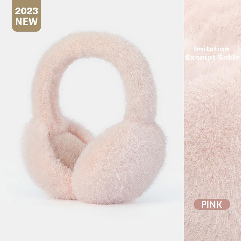 Зимние наушники для девочек с искусственным мехом кролика и защитой от мороза, уютные и теплые наушники из кролика для школьников со складной конструкцией