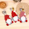 Dwarf Creative Christmas Decorations Cartoon Indoor Ornaments Decorative Items Knife and Fork Bag No-Face Doll 3D Cutlery Pouch Santa Claus Handmade