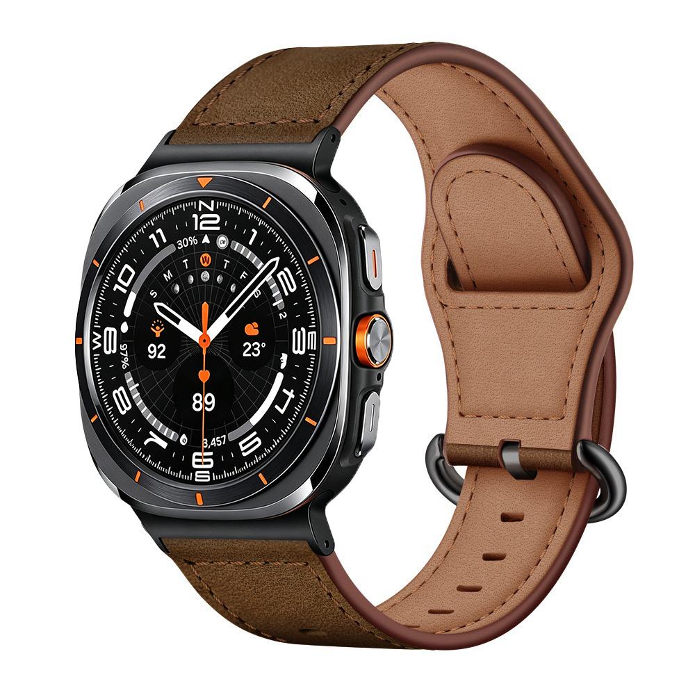 Ремешок из натуральной кожи для Samsung Galaxy Watch 8 Classic 46мм 40мм 44мм Металлическая пряжка для Galaxy Watch Ultra 47мм 2024/2025 Браслет