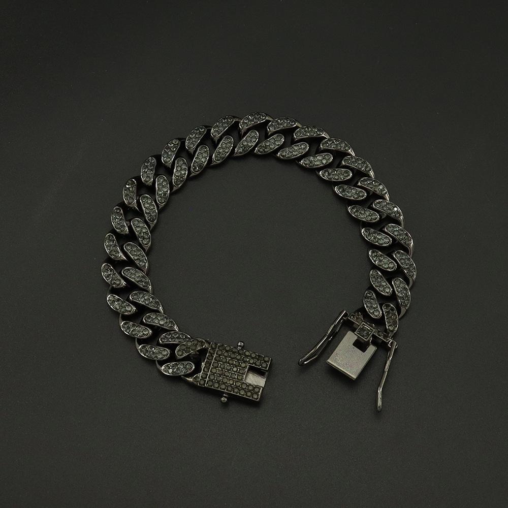 Hip-Hop Style Cuban Chain Clavicle Necklace with Diamond-Studded Butterfly Buckle – Trendy and Dazzling Personality Accessories