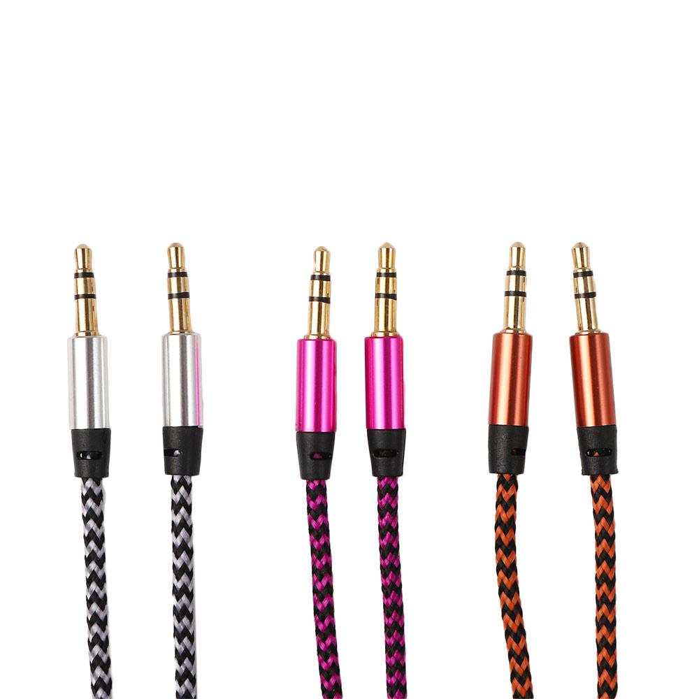 Male Nylon Earphone Micphone Adapter 3.5 Mm Audio Cable Cable Cord Adapter Digital Cables Aux Cable