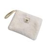 Portable Plush Makeup Bag  Solid Color Cute Fur Makeup Bag For Women Travel Make Up Toiletry Bag Washing Pouch Plush Pen Pouch