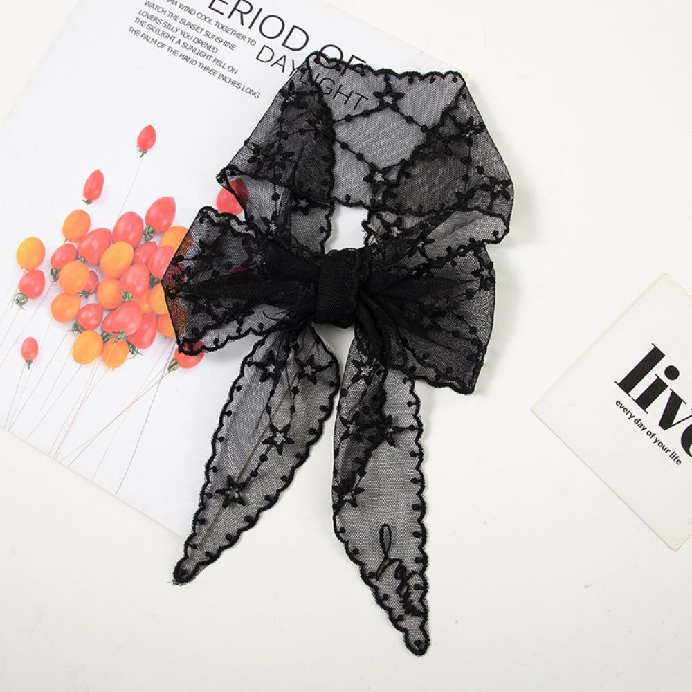 Embroidered Flower Women Narrow Long Scarf Elegant Sunscreen Shawl Ins Female Headscarf Summer