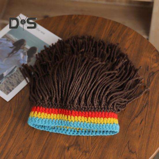 Новое поступление, шапка-парик раста унисекс, хип-хоп, плетеная, шапка-бини для вечеринки в стиле косплея, шапка ручной работы Ямайка, дреды в стиле регги, парик с африканскими корнями