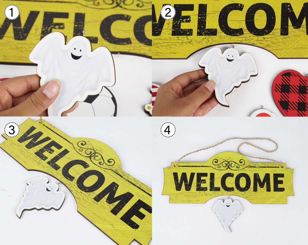 Inkdotpot Welcome Sign Front Door Decorations Hanging Rustic Wood Seasonal Holiday Ornaments Housewarming GiftWall Hanging 15" Inches