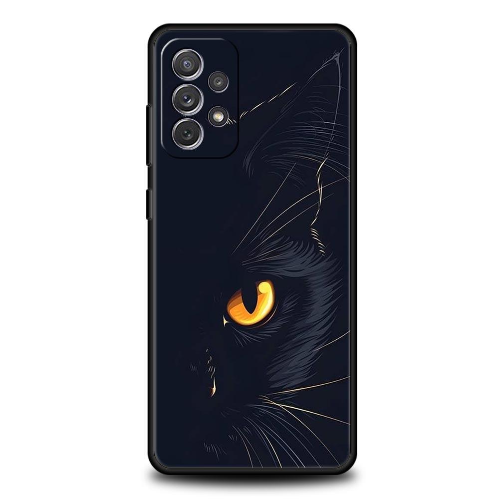 Черный кот Чехол для телефона для Samsung A51 A71 A21S A12 A11 A15 A25 A31 A41 A23 A33 A53 A73 A03S A05S A13 5G A35 A55