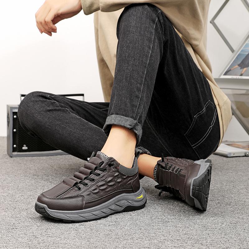 Single Cotton Thick-soled Men's Cotton Shoes of the Same Style 2025 Winter New Leisure Sports Men's Piled Thickened High-top Snow Boots