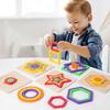 Деревянная игра-головоломка Геометрия Дошкольное обучение цветам Сопоставление геометрических фигур Головоломка для малышей мальчиков