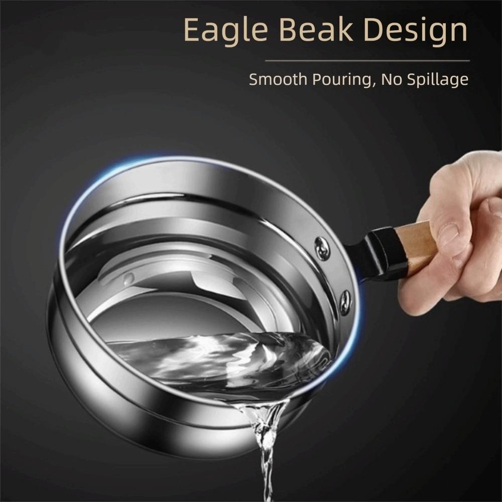 Multipurpose Soup Ladle Wooden Handle Water Spoon Small Saucepan Water Scoops for Flower Watering