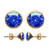[M1103] - Gold Plated 'Unique' Golden Sapphire Earrings - 6 Mm