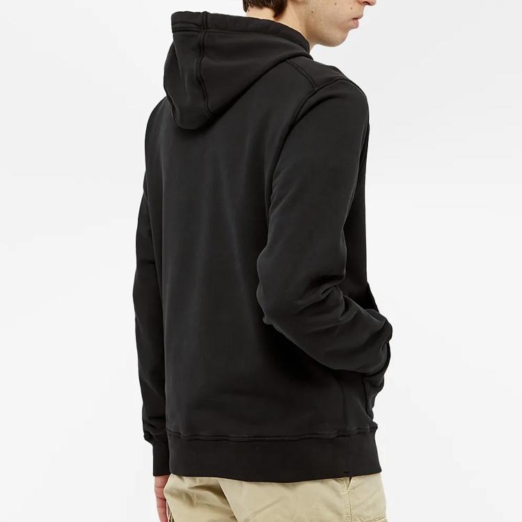 STONE ISLAND Худи-пуловер с garment-окрашиванием 'Черный' Мужское 741564151-V0029