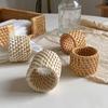 Rattan Woven Napkin Ring Handmade Rustic Napkin Ring Reusable Napkin Holder Table Decor for Wedding Party Everyday Use