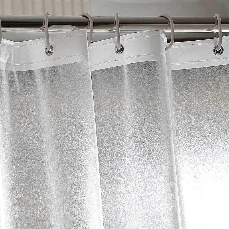 Водонепроницаемый комплект занавесок для душа PEVA с крючками Water Cube Pebble Transparent Bathroom Bath Curtains Liner