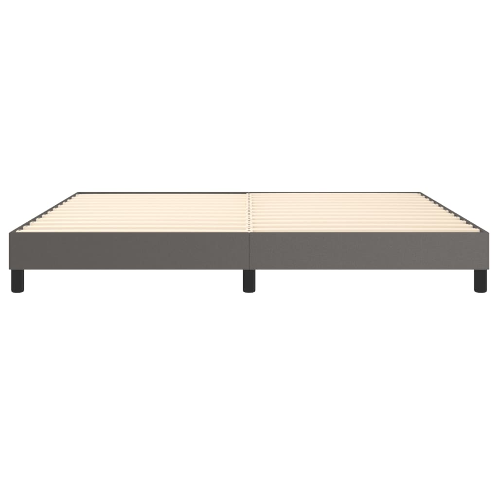 Box Spring Bed Frame Gray 200 x 200 cm Faux Leather