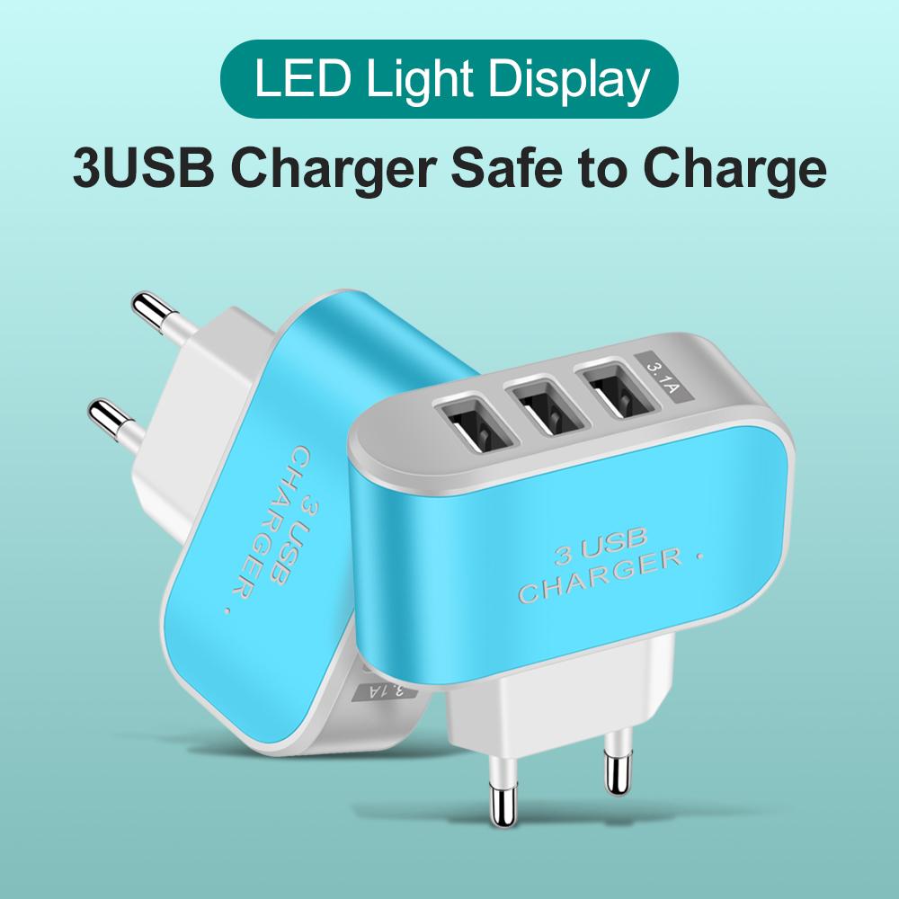 3 порта USB многофункциональная зарядная головка 5V 1A USB зарядная головка один USB зарядное устройство для мобильного телефона