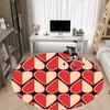 1pc Heart Print Office Round Rug, Carpet for Office, Gaming, Lightweight Round Floor Mat yy260208016