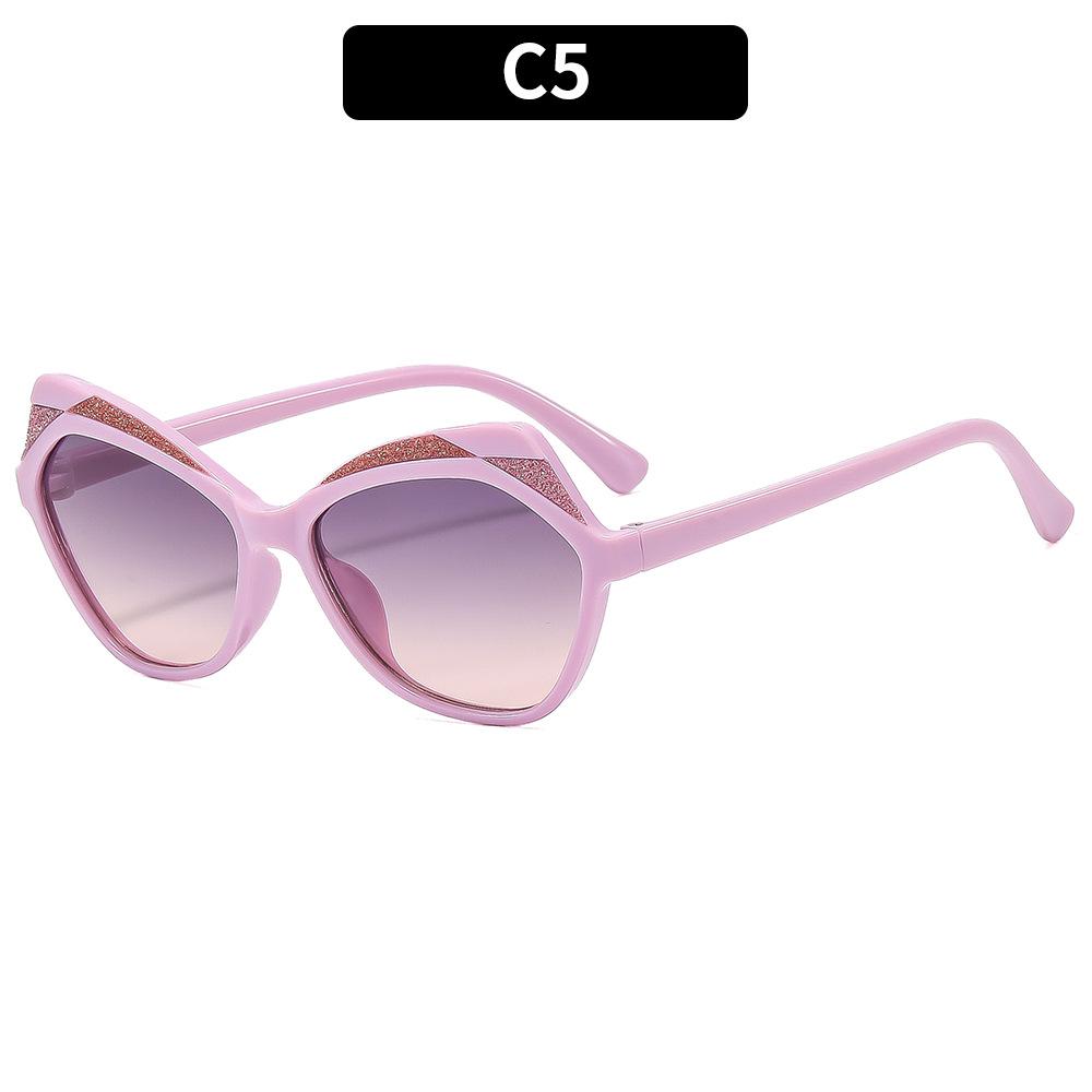 1pc Versatile oversized cat-eye sunglasses for children; stylish outdoor sun-protection shades for little ones.