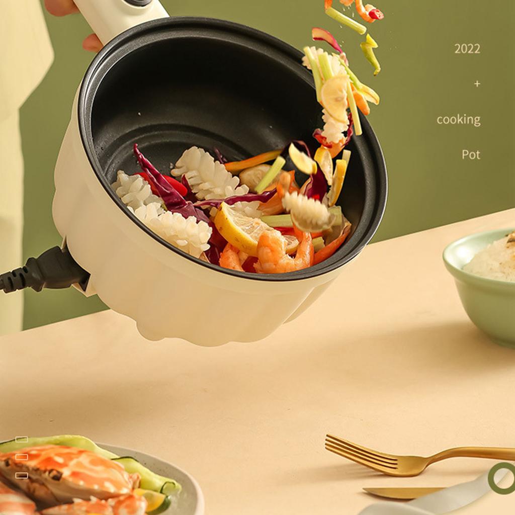 Электрическая кастрюля Эргономичная ручка Многофункциональная интегрированная электрическая плита Сковорода для дома Белый Длинная ручка Не