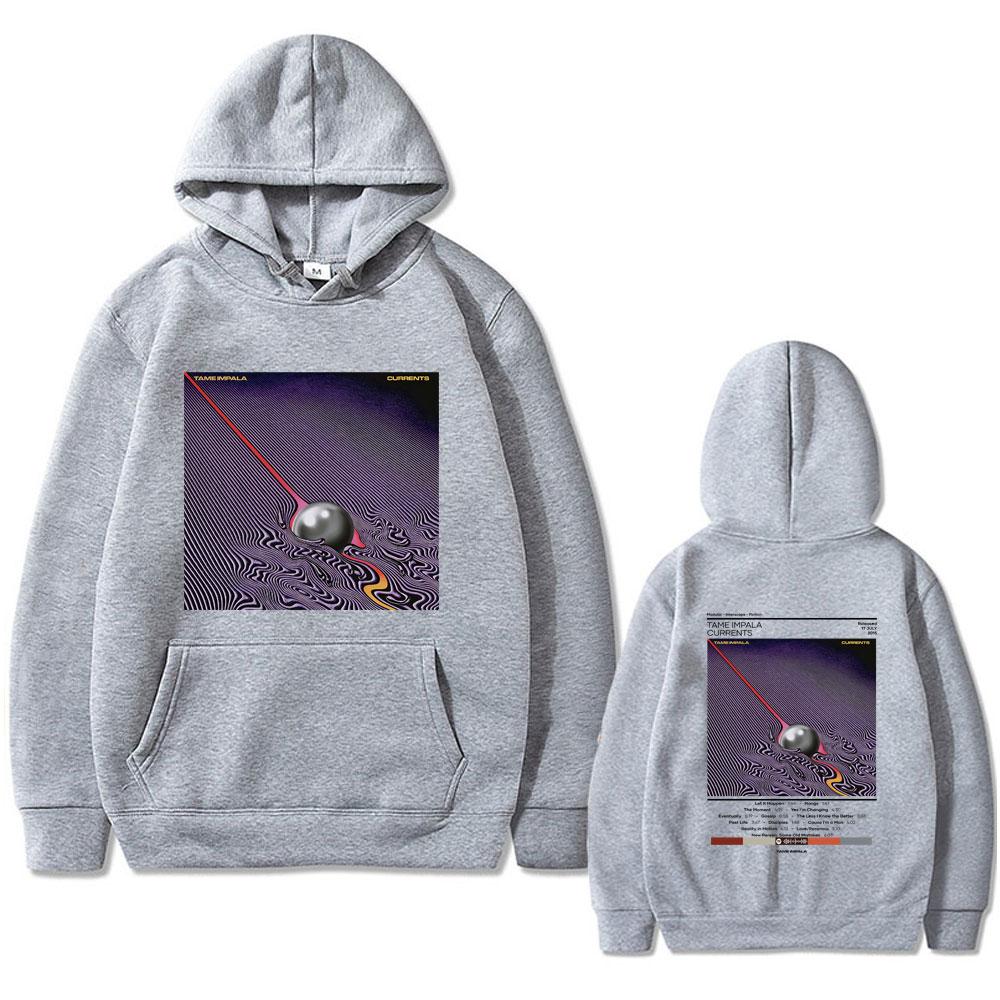 Худи с принтом Tame Impala Currents для мужчин, двустороннее, Lndie Pop, худи рок-группы, ретро-мода, свитшот