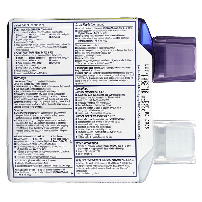 Day & Night Cold & Flu Pack, Maximum Strength, For Ages 12+, 2 Bottles, 6 fl oz (180 ml) Each