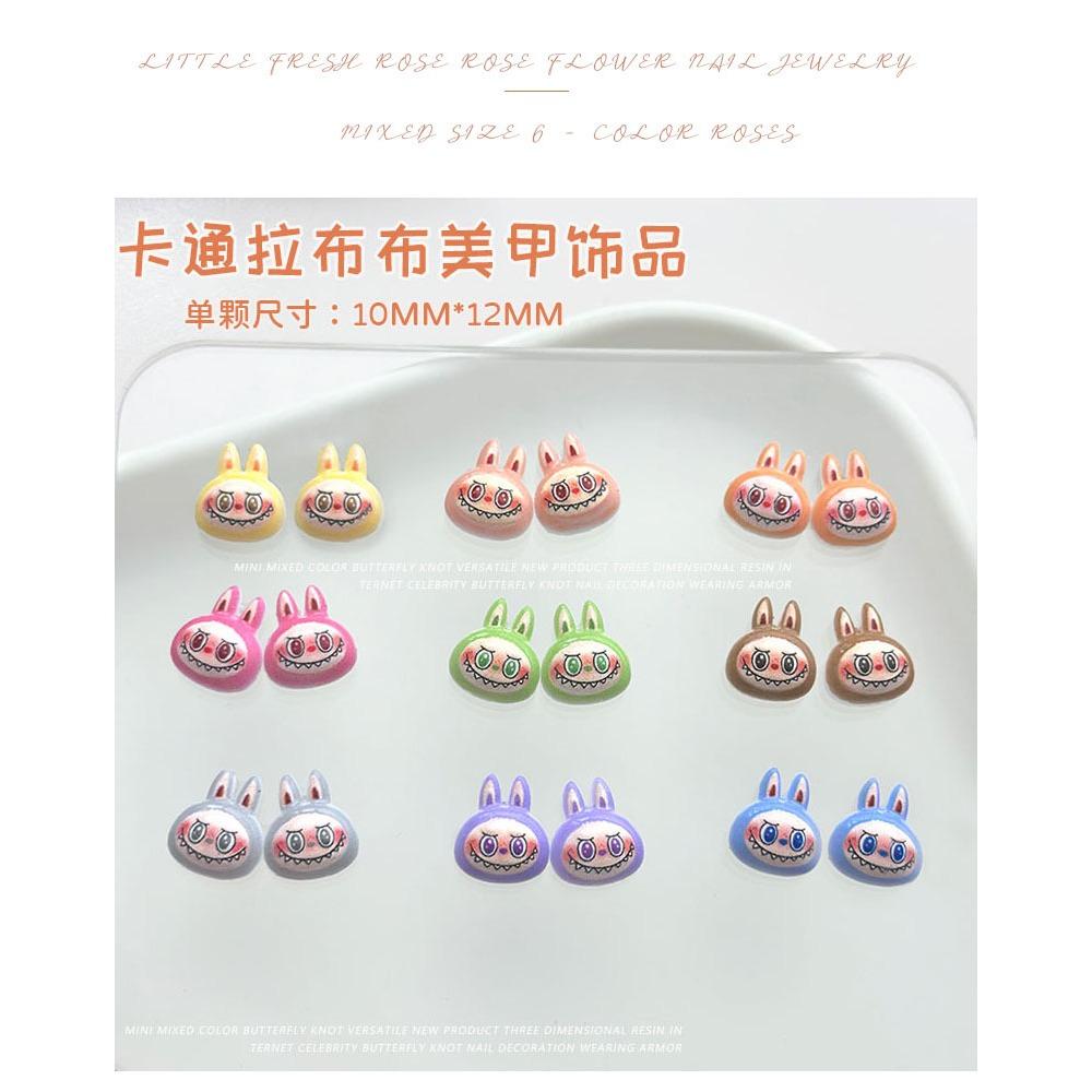 Cartoon Animal Rabbit Manicure Jewelry Cute Cartoon Resin Face DIY Wear Nail Drill Small Accessories