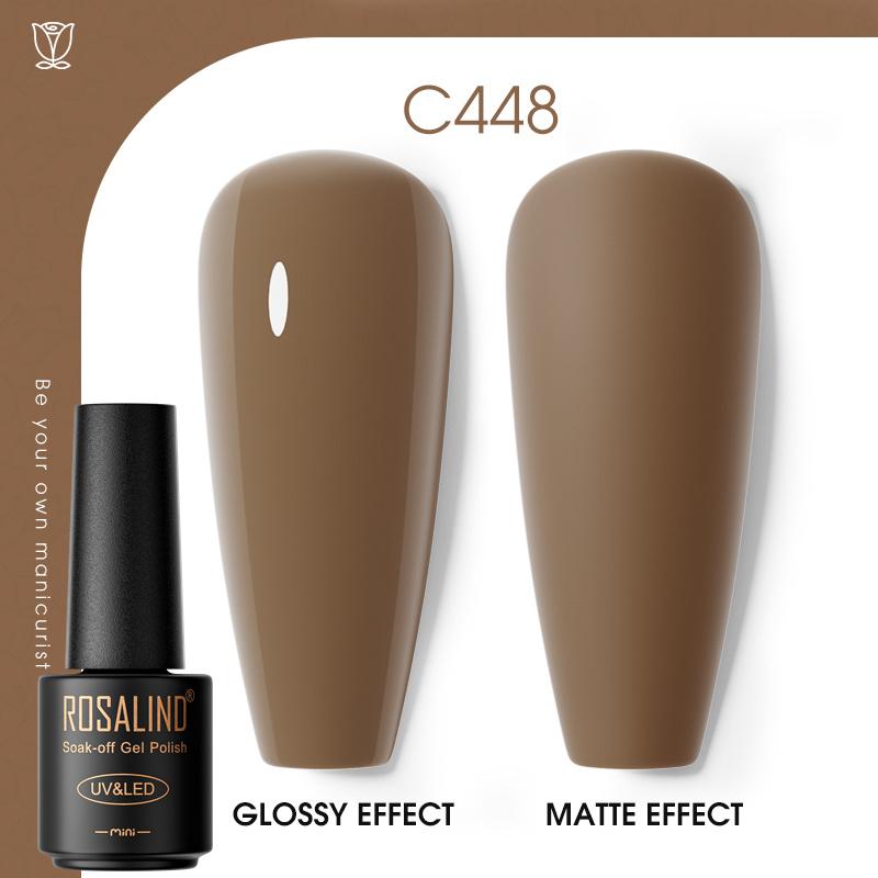 ROSALIND Красочный гель-лак для ногтей, блестящий гибридный лак, полуперманентный лак для ногтей, матовый верхний базовый слой, гель-лак для ногтей