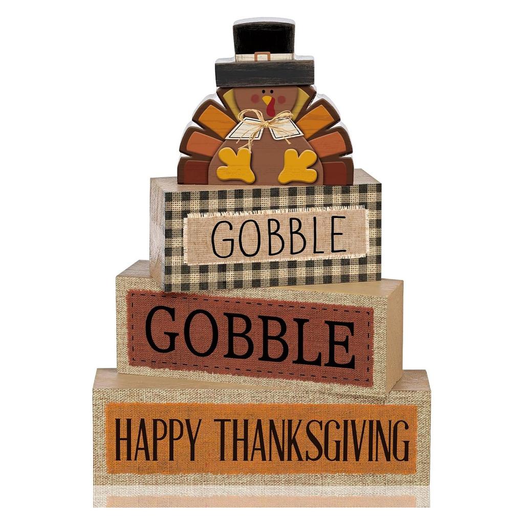 4Pcs Football Table Decorations Football Tiered Tray Decor Sport Game Centerpiece Sign Decorative Rugby Stack Block Gift for Fans Club Tailgate