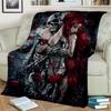 Horror Female Skull Dead Girl Gothic Blanket,Soft Throw Blanket for Home Bedroom Bed Sofa Picnic Travel Office Cover Blanket #