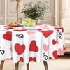 Valentine'S Day Round Tablecloth, Anniversary Wedding Holiday Party Decoration Love Home Kitchen Restaurant Decoration