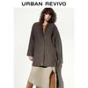 UR Women's Retro Spliced V-neck Loose Coat