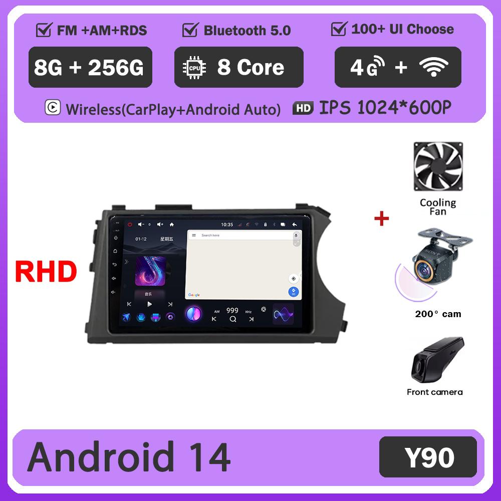 Android 16 для SsangYong Kyron Actyon 2005 - 2013 Правый руль Левый руль Автомагнитола Мультимедийный плеер GPS-навигация Сенсорный экран Головное устройство DVD mhsv0